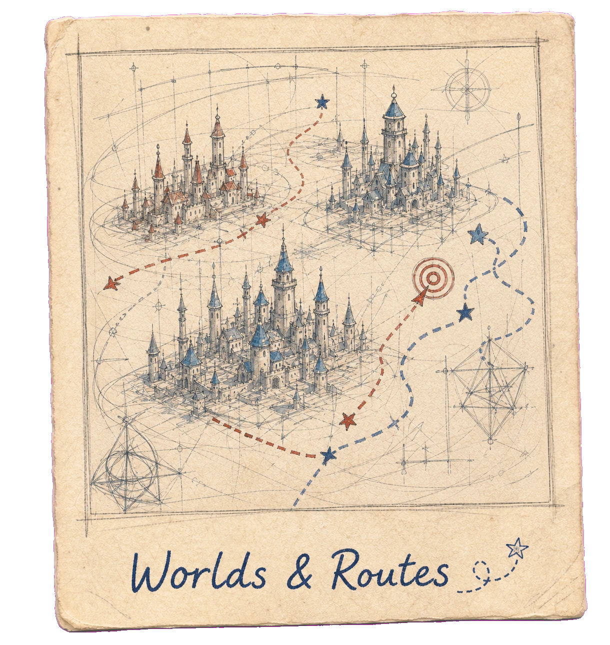 Worlds and Routes Polaroid